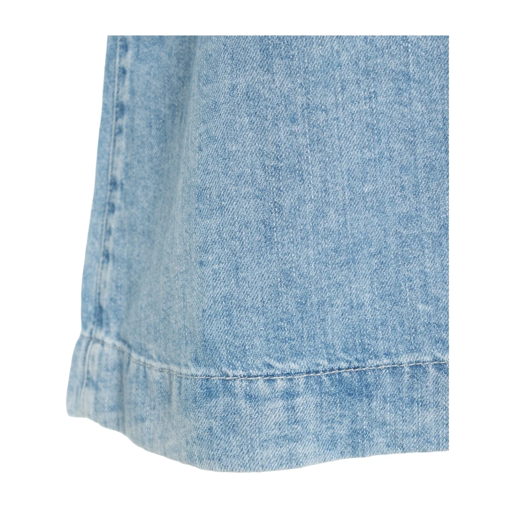 7 For All Mankind Blauwe Denim Flared Mouwloze Top Blue Dames