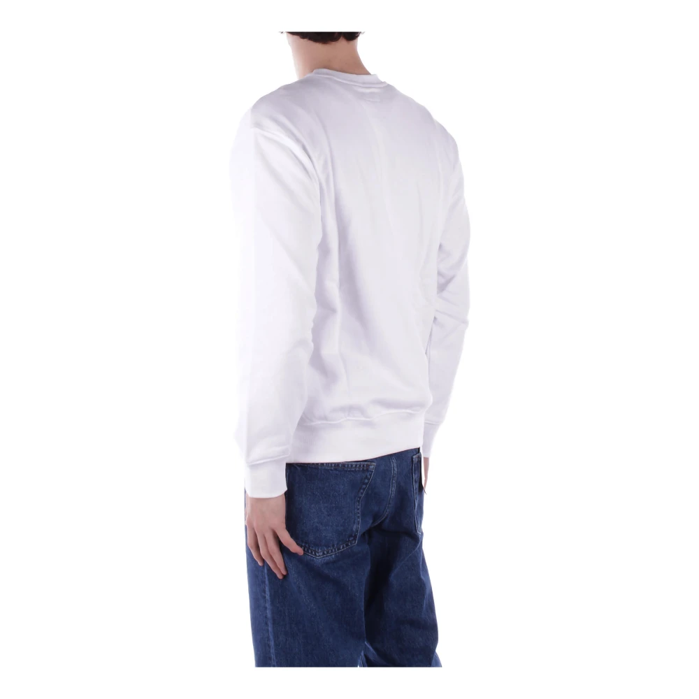 Guess Witte Logo Front Sweater White Heren