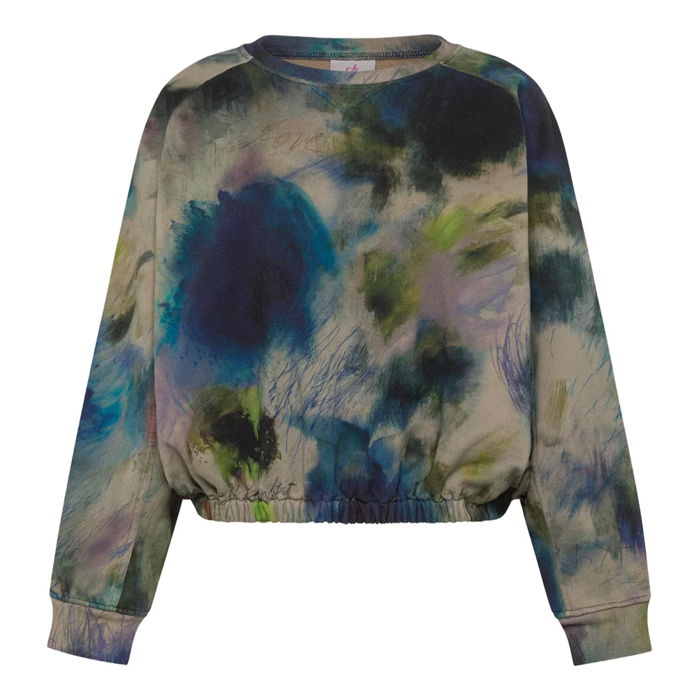 Deha Geverfde Beige Sweatshirt voor Vrouwen Multicolor Dames