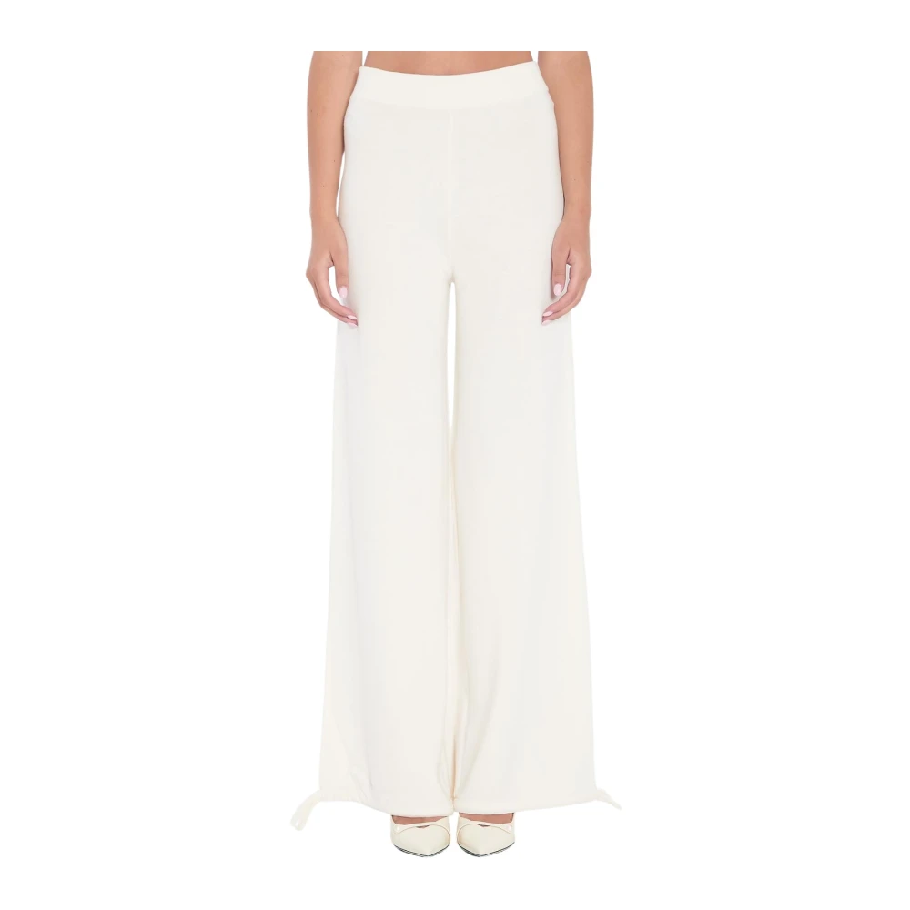 Max Mara Kvinno Vit Byxor Dam, M, Vida Ben Palazzo-Byxor Med Vida Ben