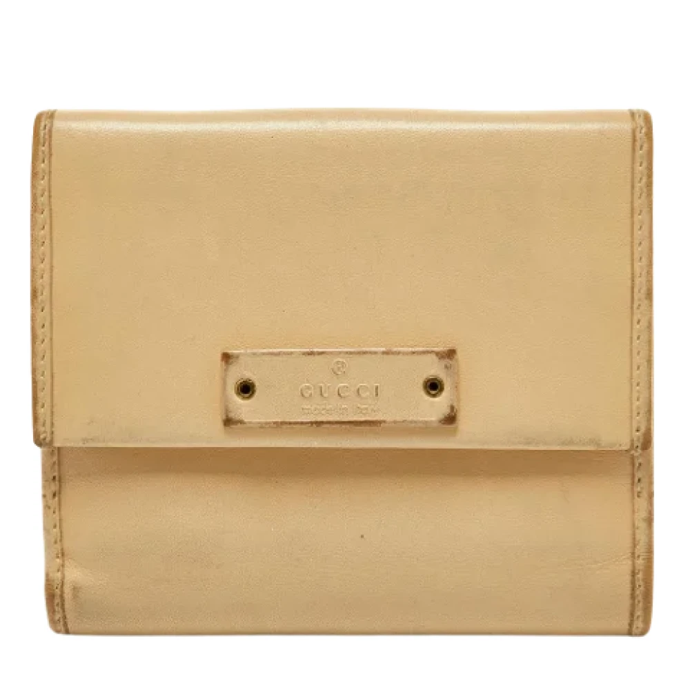Gucci Vintage Pre-owned Leather wallets Beige Dames