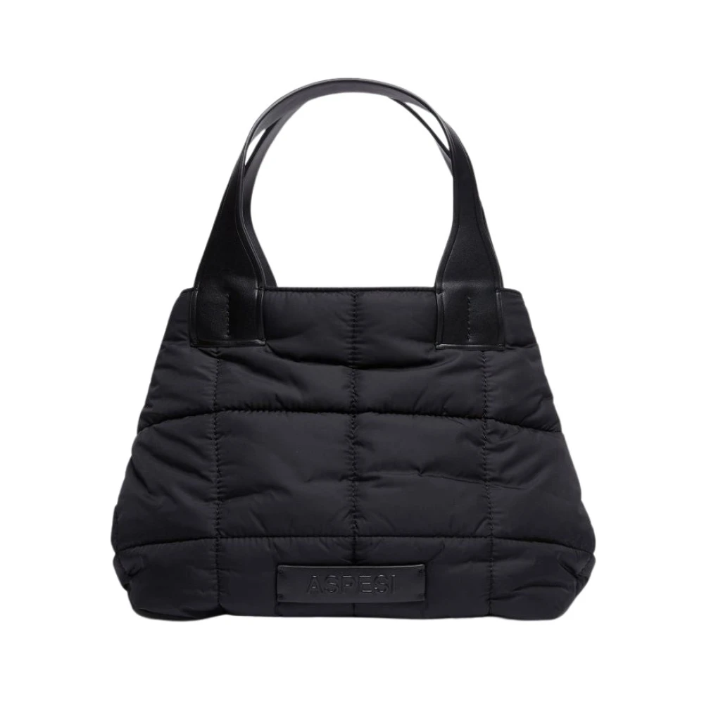 Aspesi Nylon Gewatteerde Shopper Tas Black Dames