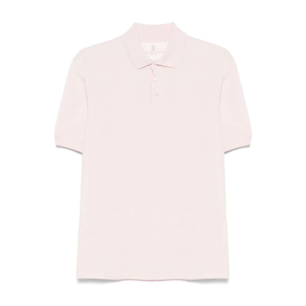 BRUNELLO CUCINELLI Roze Poloshirt Korte Mouw Pink Heren