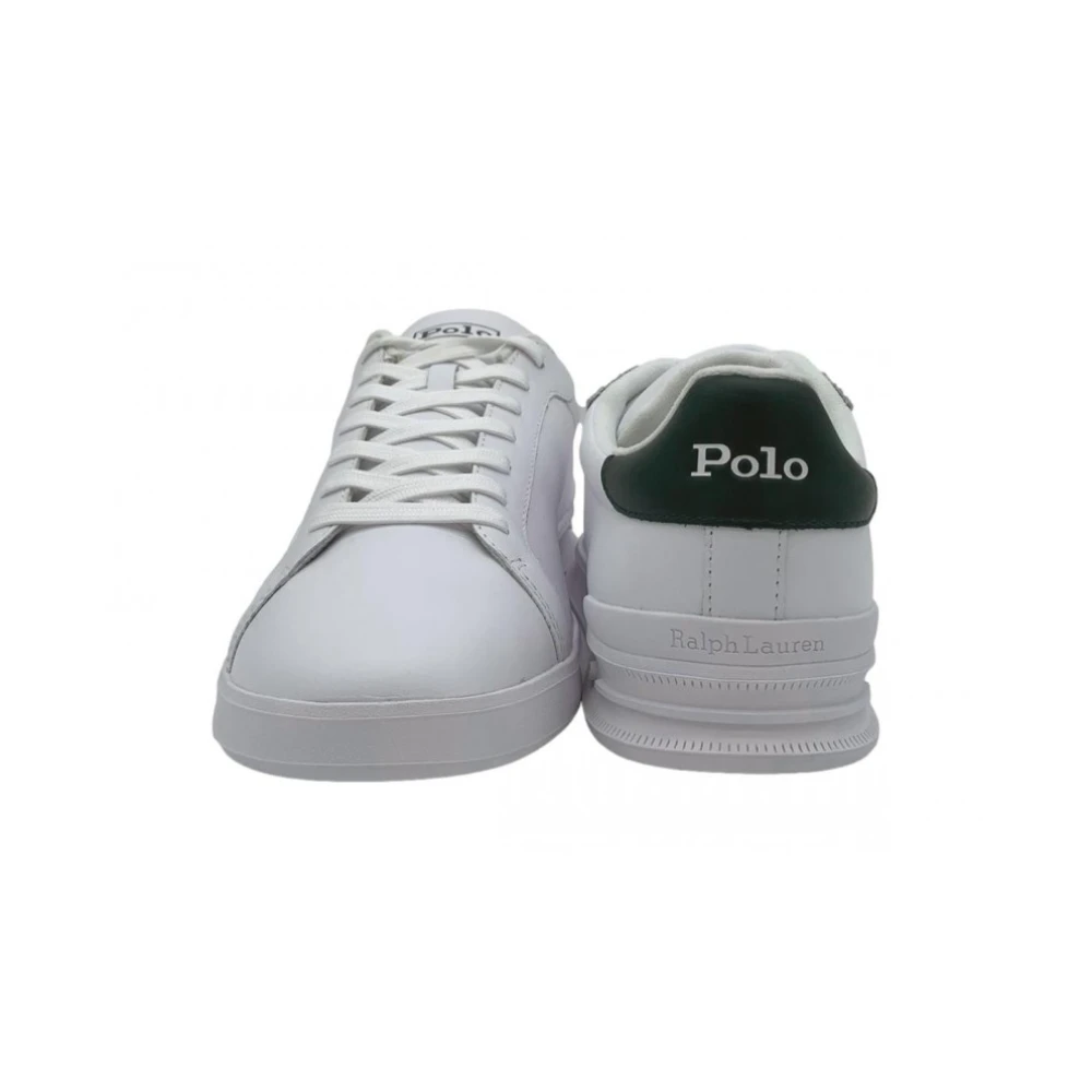 Polo Ralph Lauren Groene leren veterschoenen White Heren