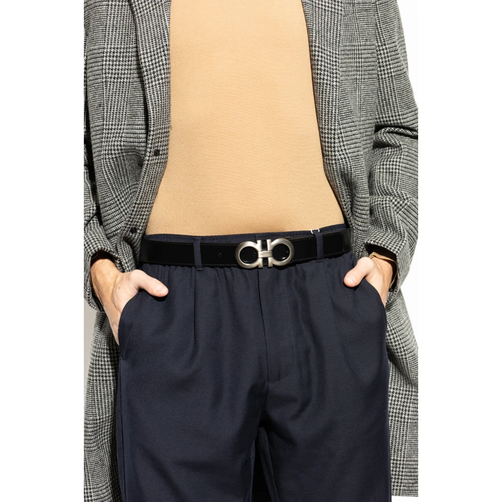 Salvatore Ferragamo Omkeerbare riem Black Heren
