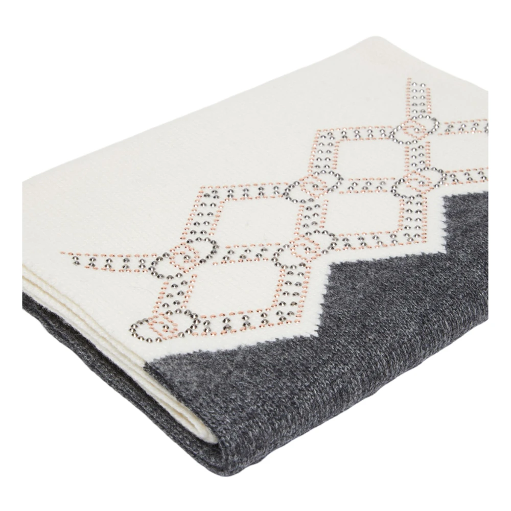 Liu Jo Geometrische Gebreide Sjaal met Logo Multicolor Heren