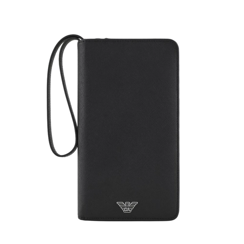 Emporio Armani Zwarte tassen met geregenereerde leervezels Black Heren