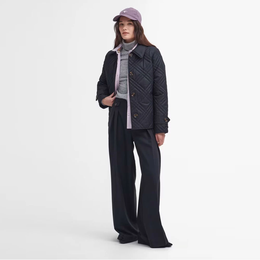 Barbour Gewatteerde jas met nieuw tartandetail Blue Dames