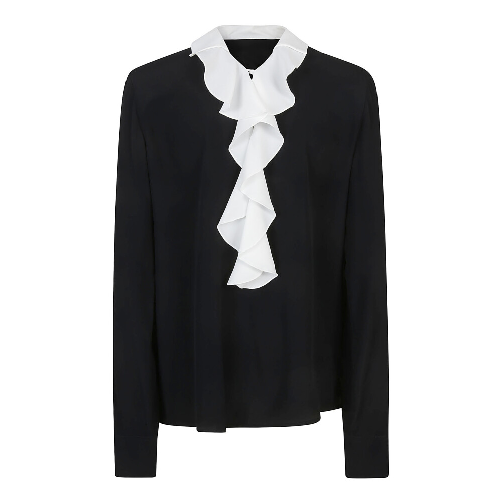 Camicia nera hot sale con volant