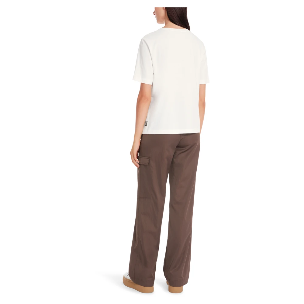 Marc Cain Luipaardprint Katoenen T-Shirt White Dames