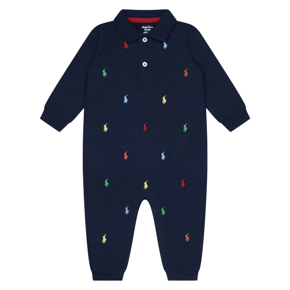 Ralph Lauren Boys Blue Bodies & Sets, 0 M, Logo Romper