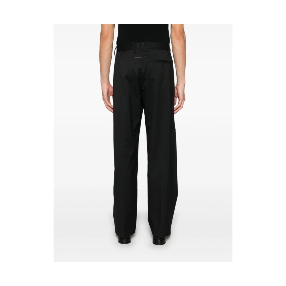 MM6 Maison Margiela Zwarte katoenen pantalon met tailleur snit Black Heren