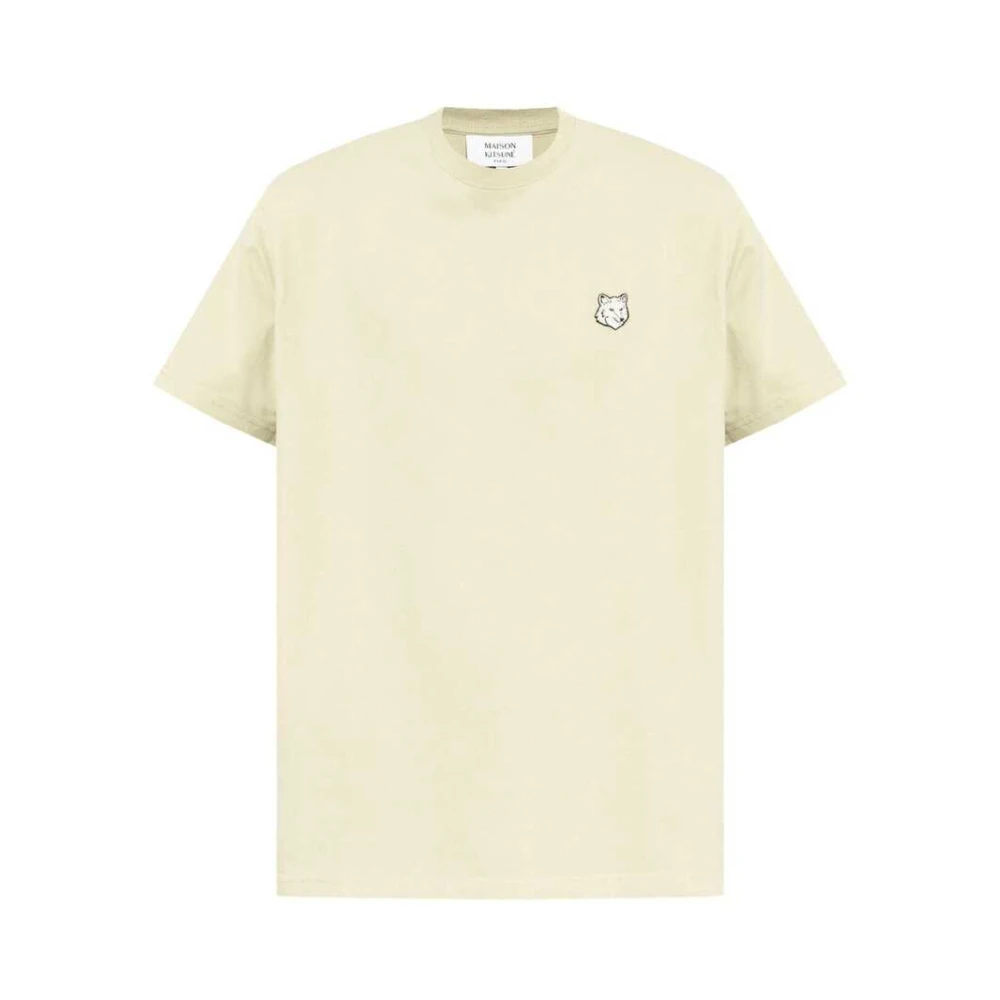 Maison Kitsuné Räv Motiv Crew Neck T-shirt Beige, Herr