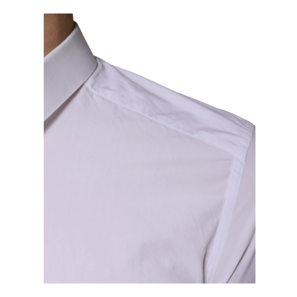 Dolce & Gabbana Witte Katoenen Overhemd Slim Fit White Heren