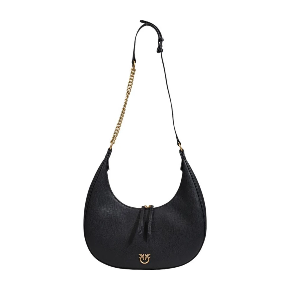 pinko Zwarte leren handtas Dames tassencollectie Black Dames