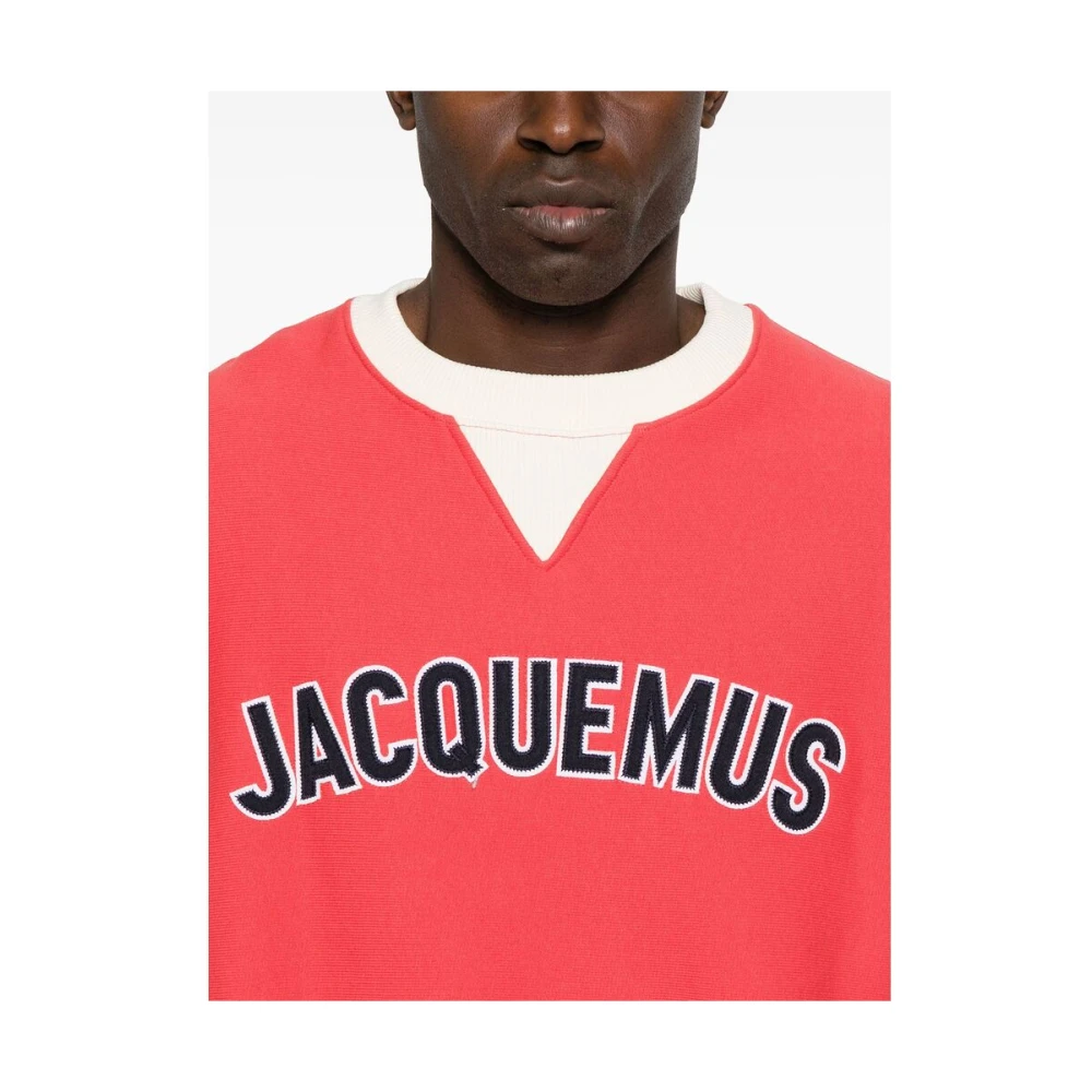 Jacquemus Klaproos Rode Crew Neck Sweatshirt Red Heren