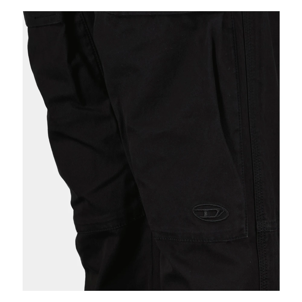 Diesel Zwarte Cargo Jeans Lente-Zomer 2025 Black Dames
