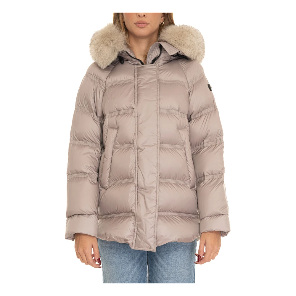 Peuterey Gewatteerd jack met uitlopend ontwerp Beige Dames