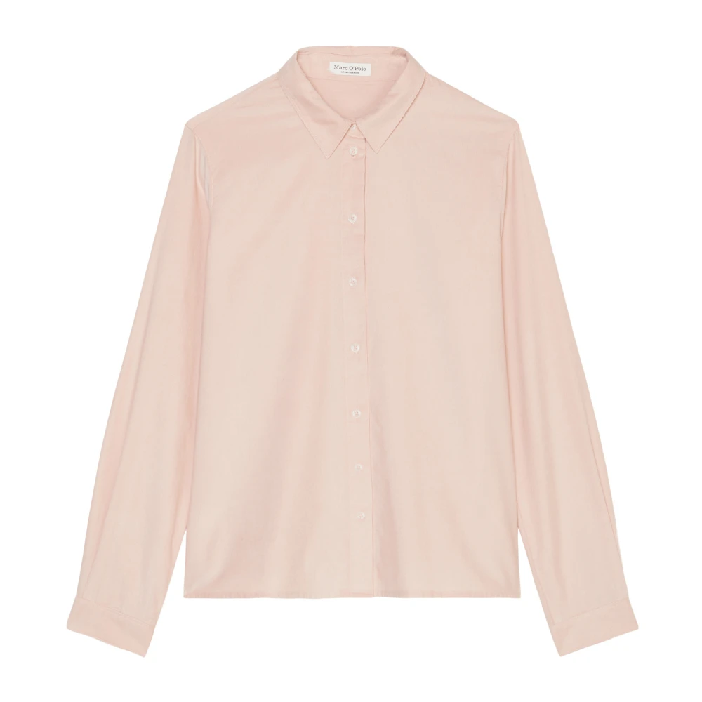Marc O'Polo Fijne corduroy blouse met lange mouwen norHeren pasvorm. Pink Dames