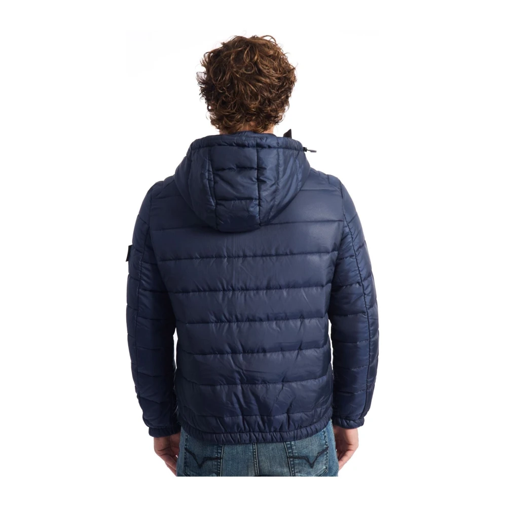 Baldinini Gewatteerde Korte Jas Tijdloze Elegantie Blue Heren