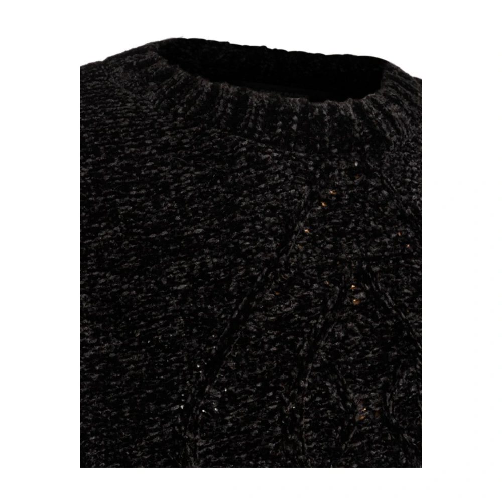 Daily Paper Fluweel gebreide trui met logopatch Black Heren