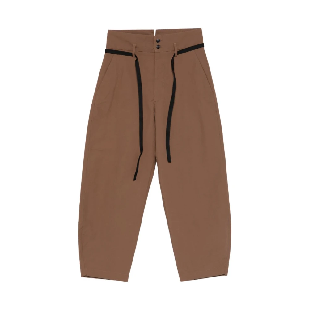 Barena Venezia Women's Brown Tapered Trousers, M, Tapered Trousers