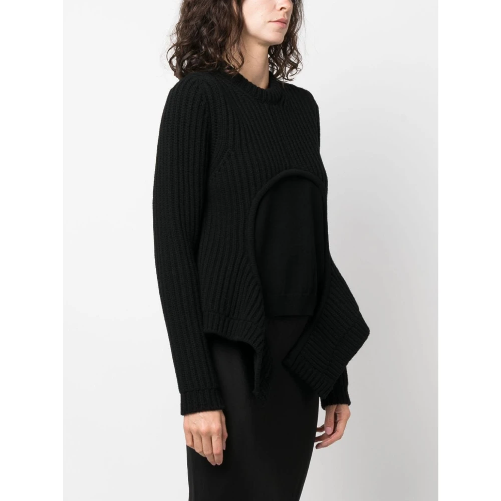 Off White Zwarte Meteor Cut Out Trui Black Dames