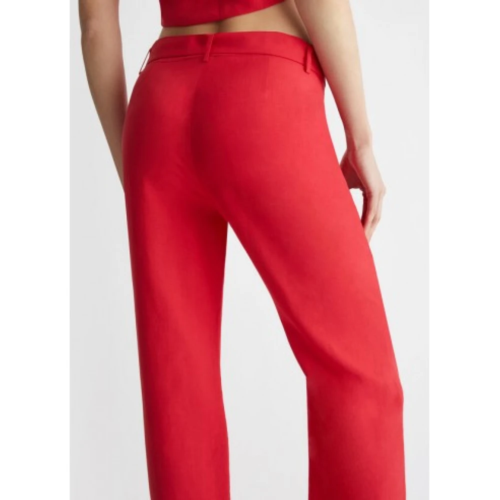 Liu Jo Rode Linnen Broek met Riem Red Dames