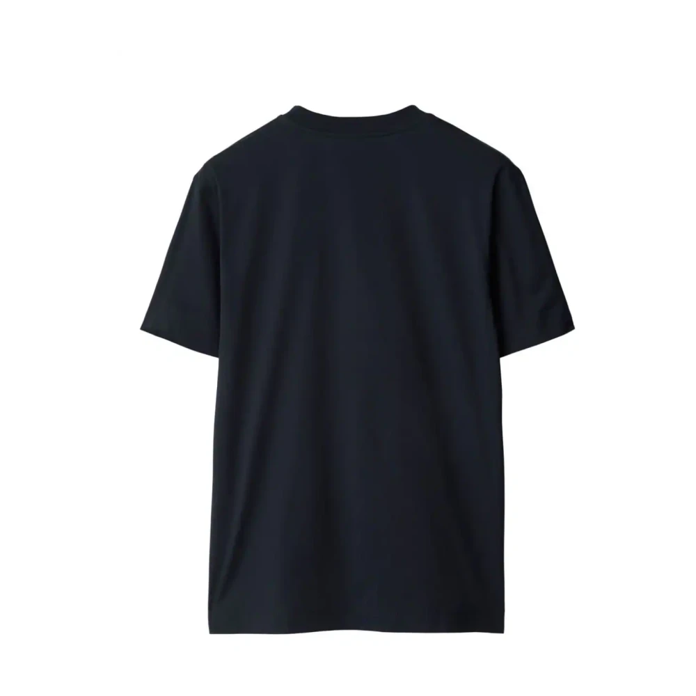 Burberry Equestrian Knight Geborduurd T-shirt Blue Heren
