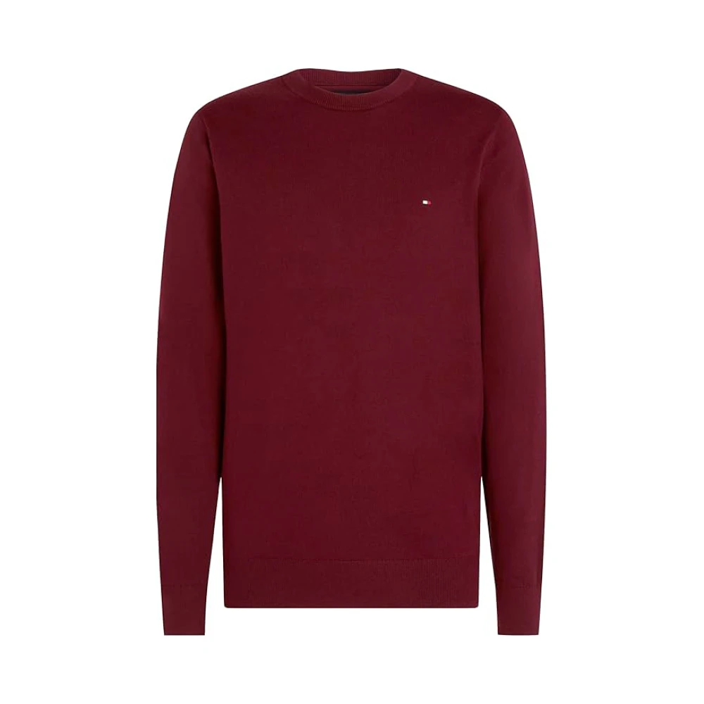 Tommy Hilfiger Bordeaux Sweaters, Ekologisk Bomull, Kashmir Red, Herr