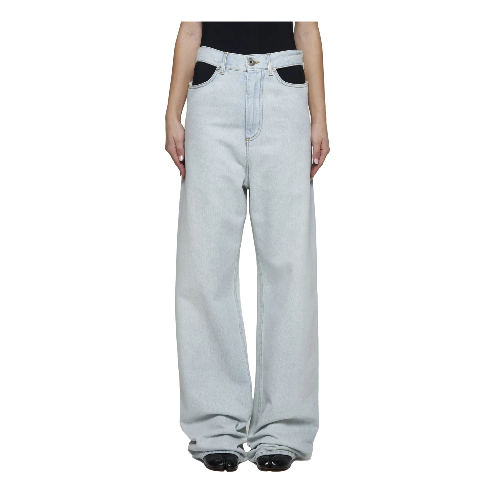 Maison Margiela Blauwe Denim Hoge Taille Jeans Blue Dames