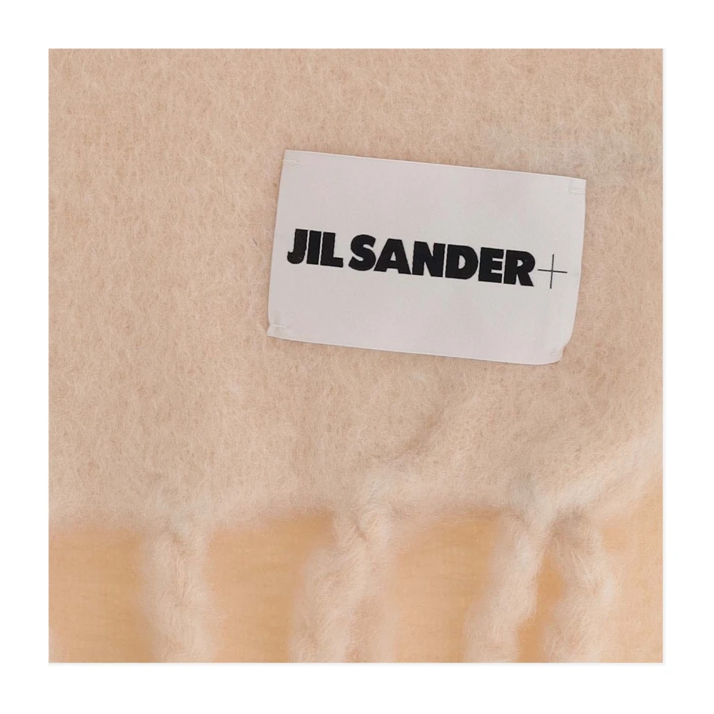 Jil Sander Roze Wollen Sjaal met Franjes Pink Dames
