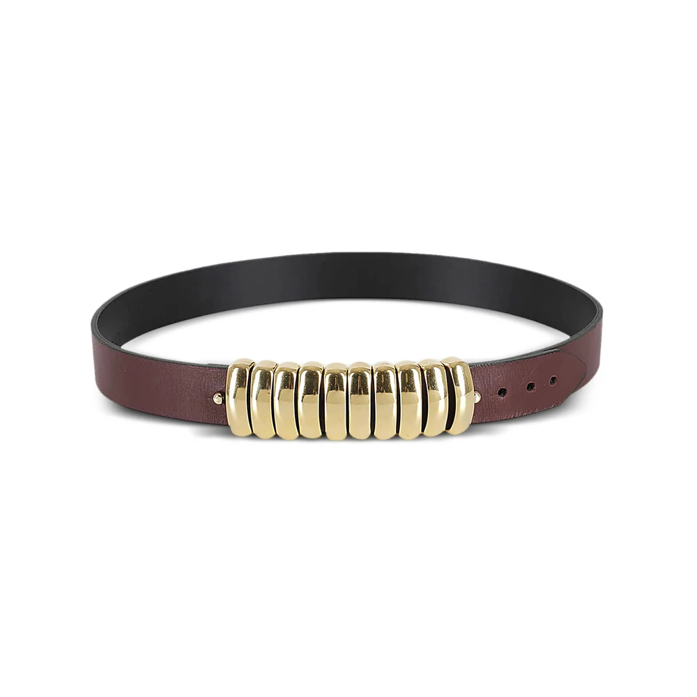 Federica Tosi Bruin Leren Riem Clip Gesp Brown Dames