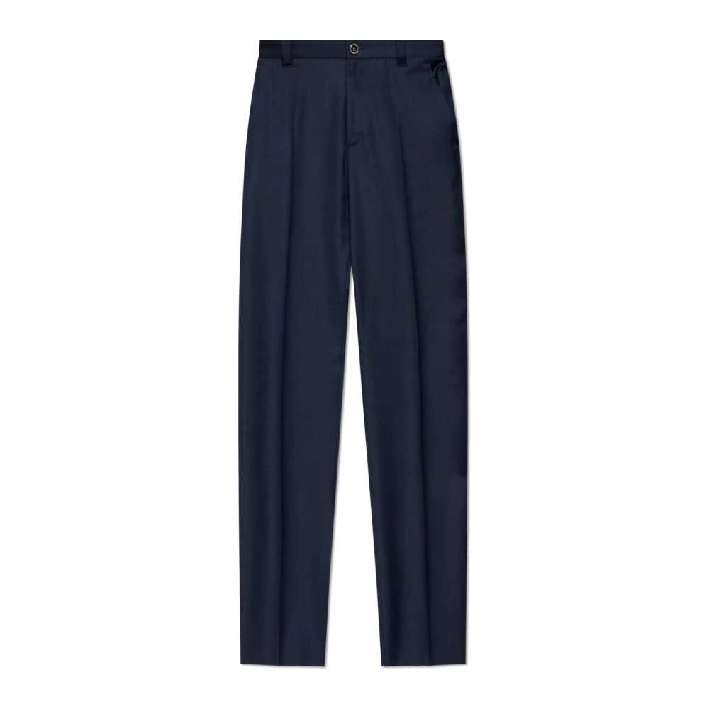 Versace Wollen broek met vouw Blue Heren
