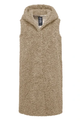 Lång Faux Shearling-väst