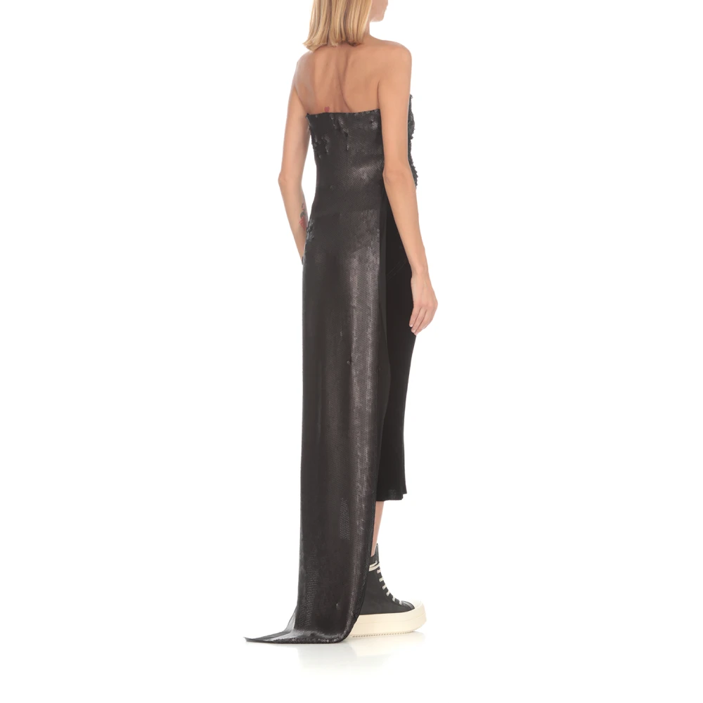 Rick Owens Zwarte Sequin Zijden Top Black Dames