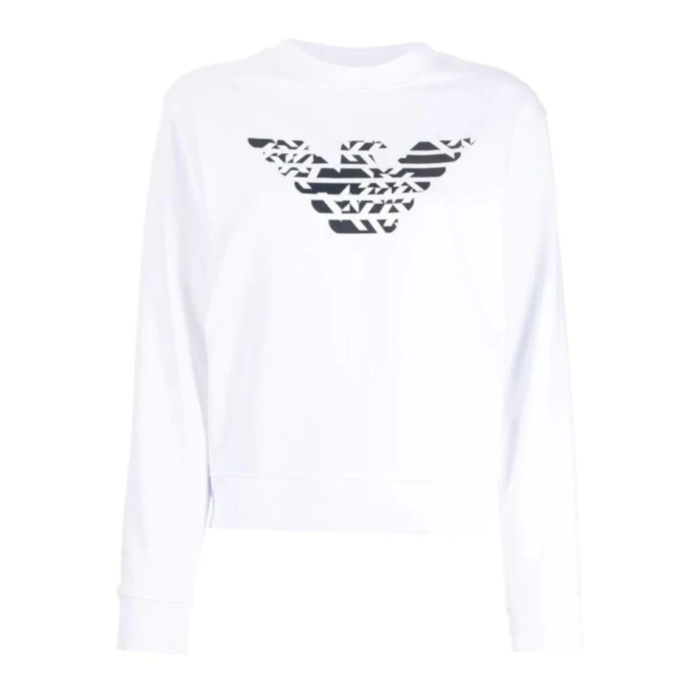 Emporio Armani Stilfull Dam Sweatshirt med Örntryck White, Dam