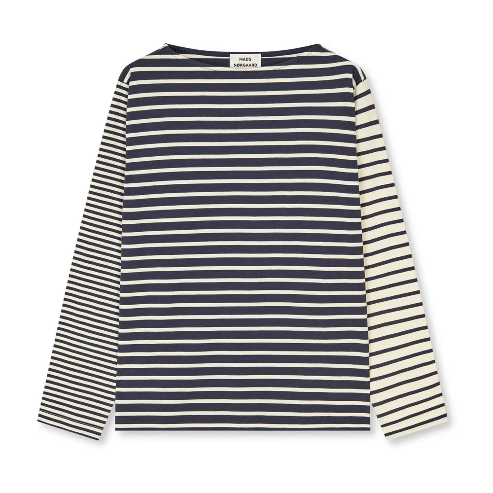 Mads Nørgaard Navy Lange Mouw Boothals T-shirt Multicolor Dames