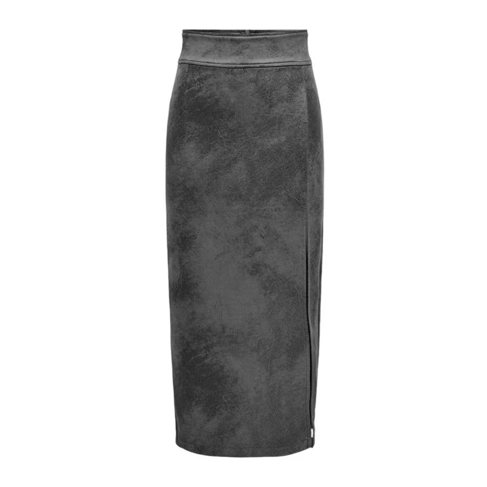 Only Grijze Synthetisch Leren Rok Damescollectie Gray Dames