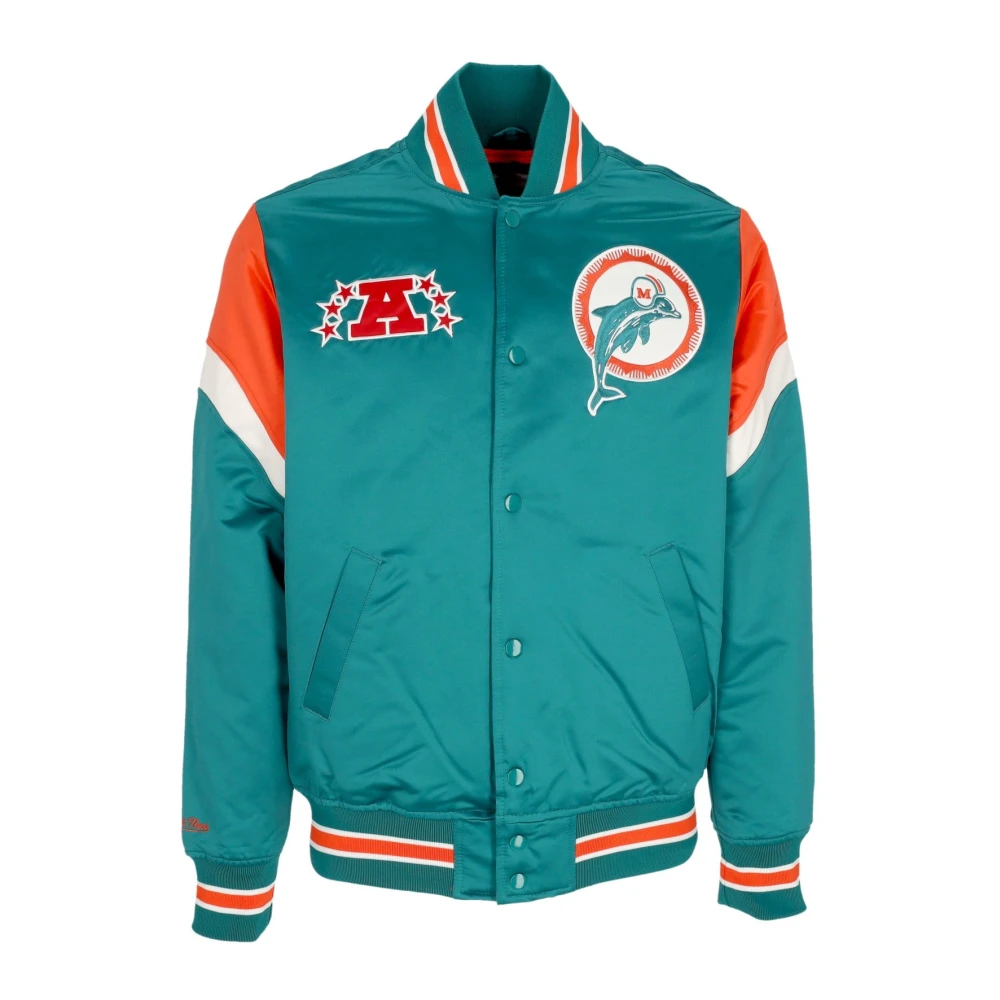 Mitchell & Ness Men's Green Miami Dolphins Nfl Bomber Jacket