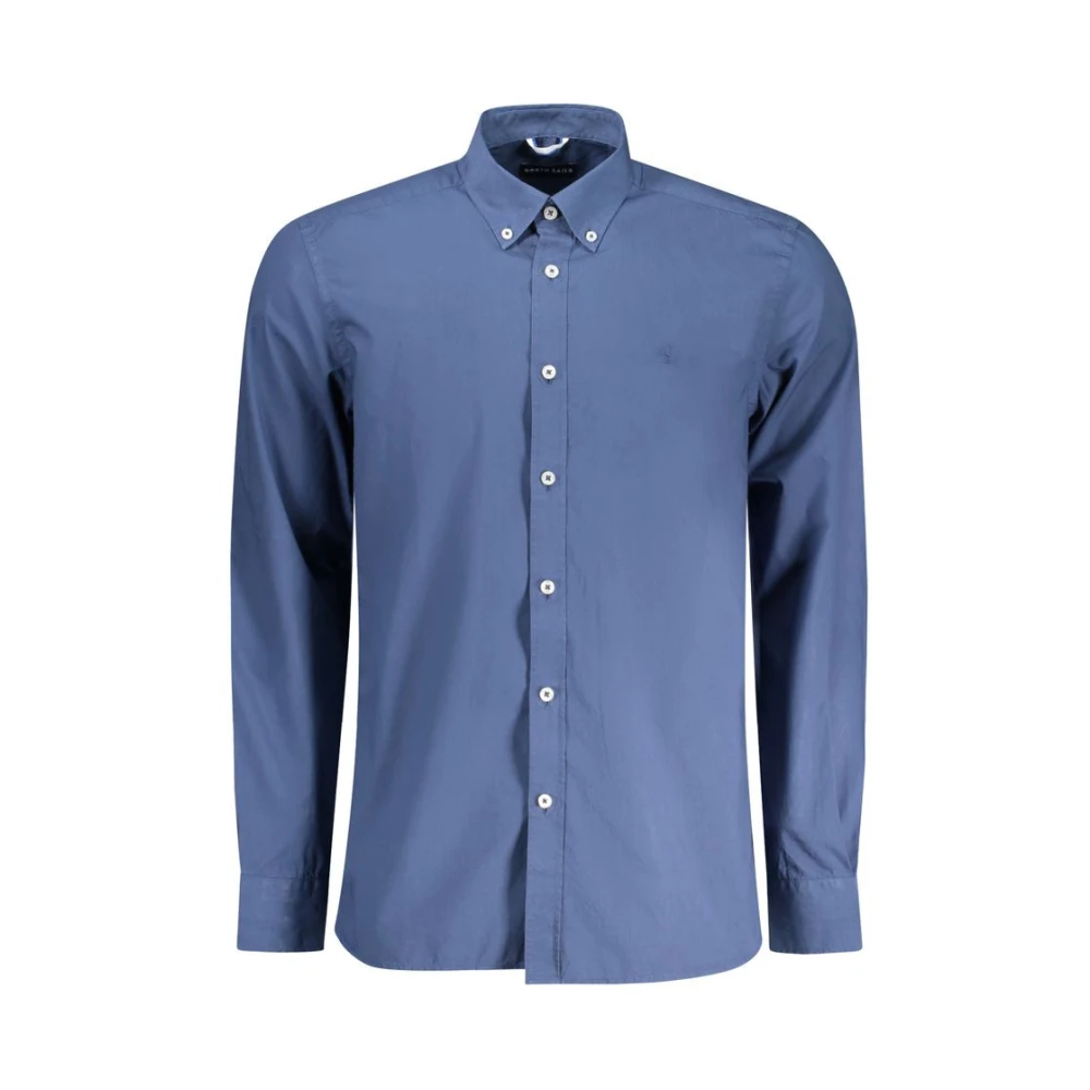 North Sails Blue Cotton Men Shirt Long Sleeve - Male - Casual Shirts - Blue - S - Shirts