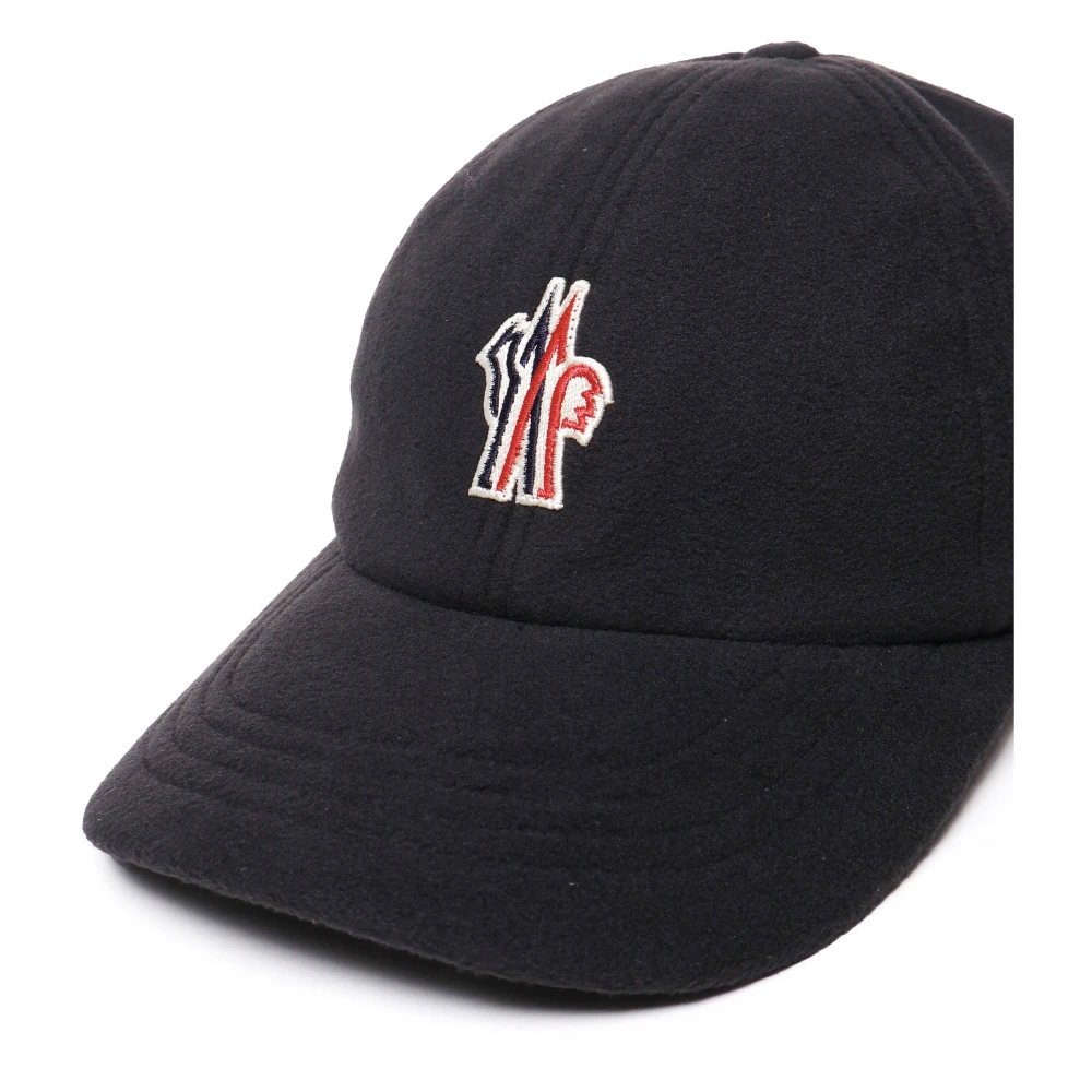 Moncler Zwarte Baseballpet met Voorkantlogo Black Heren