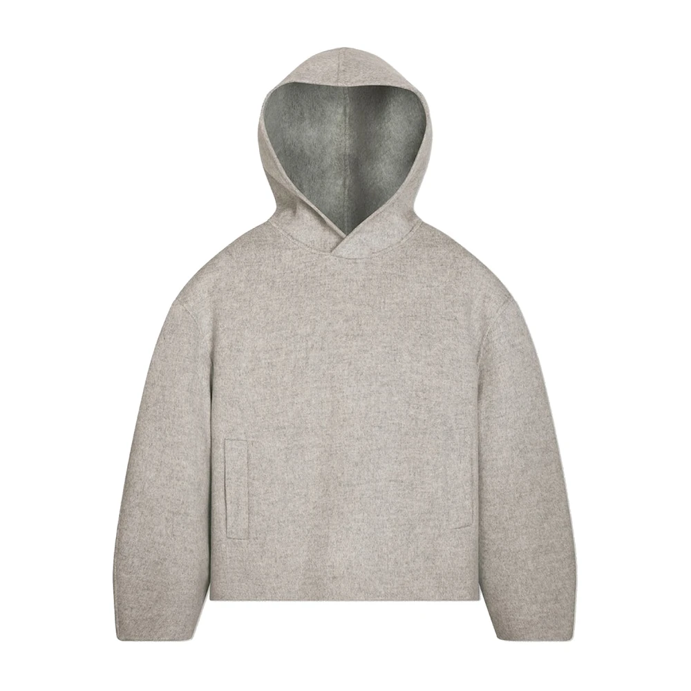 Loulou Studio Taupe Hooded Wol Cashmere Jas Gray Dames