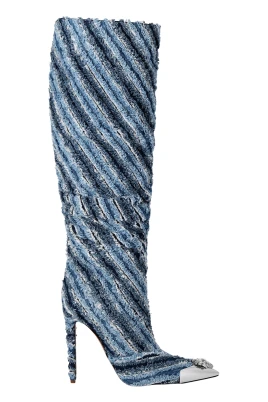 Mix Denim High Boots Hi-Heels