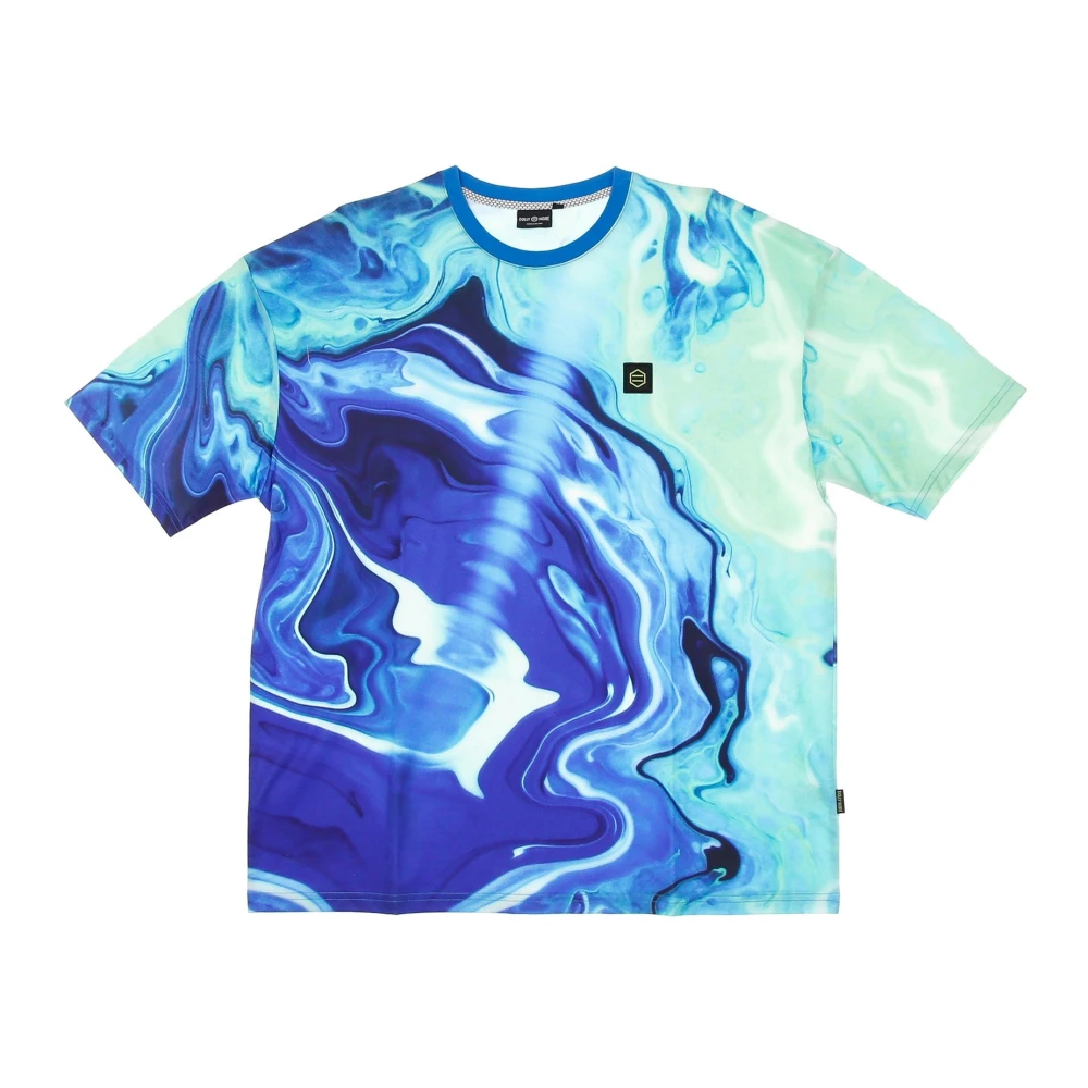 Dolly Noire Blauw Oversized Kort T-shirt Blue Heren