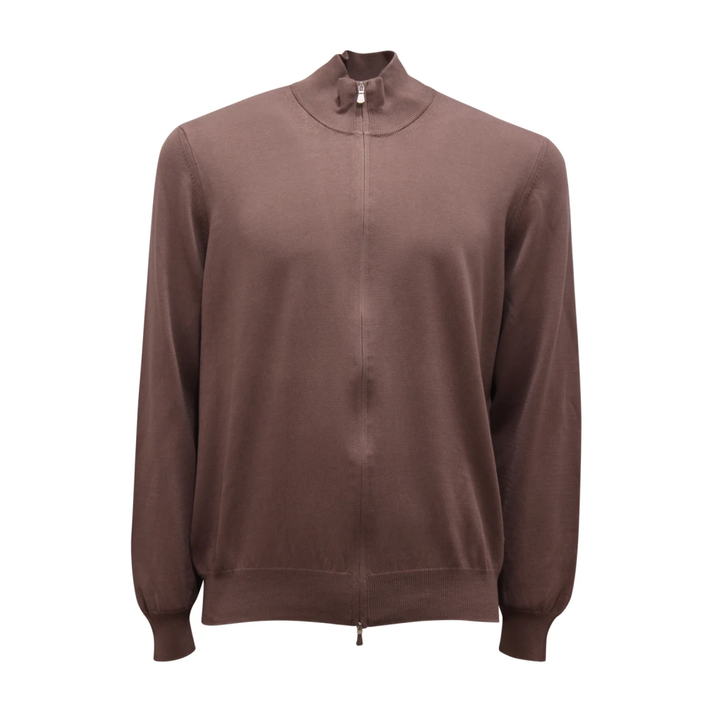 Gran Sasso Homme Marron - Maglione Full Zip Cotton Sweater - Sweatshirts Et Sweats À Capuche - Brun - Taille: Xl