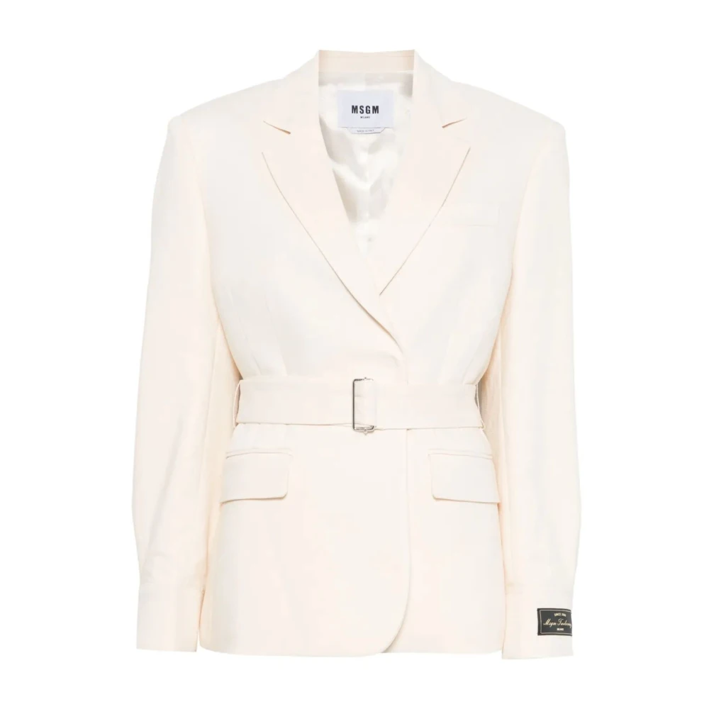 Msgm - Jackets > Blazers - Beige - Msgm - Modalova