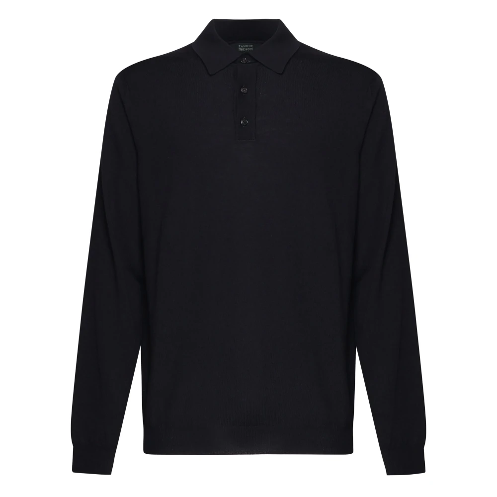Zanone Klassieke Polo in Marineblauw Black Heren