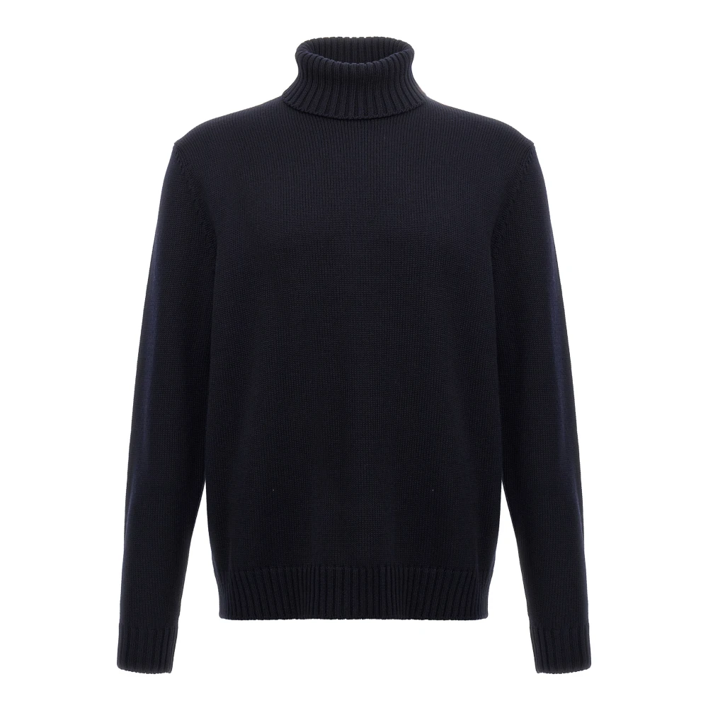 Zanone Herren Blau Rollkragenpullover