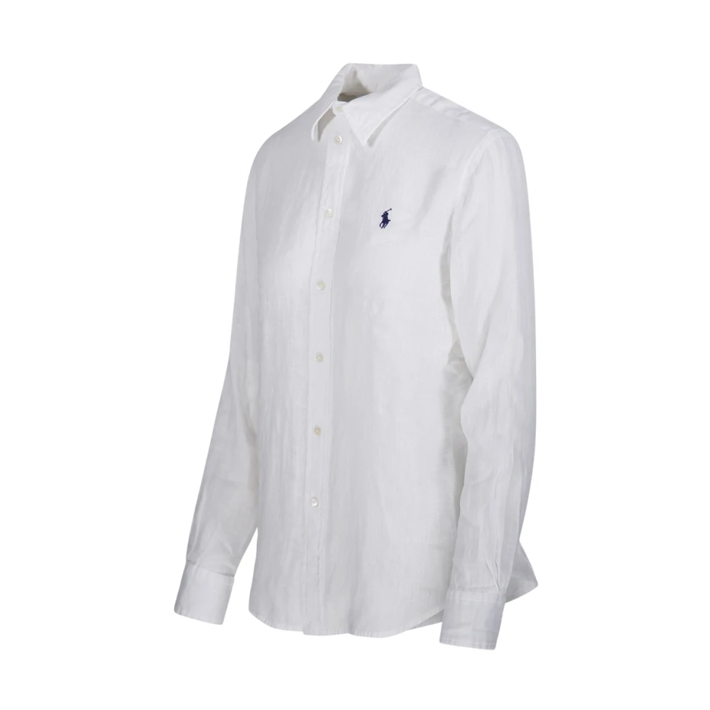 Ralph Lauren Langemouw Knopen Voor Shirt White Dames